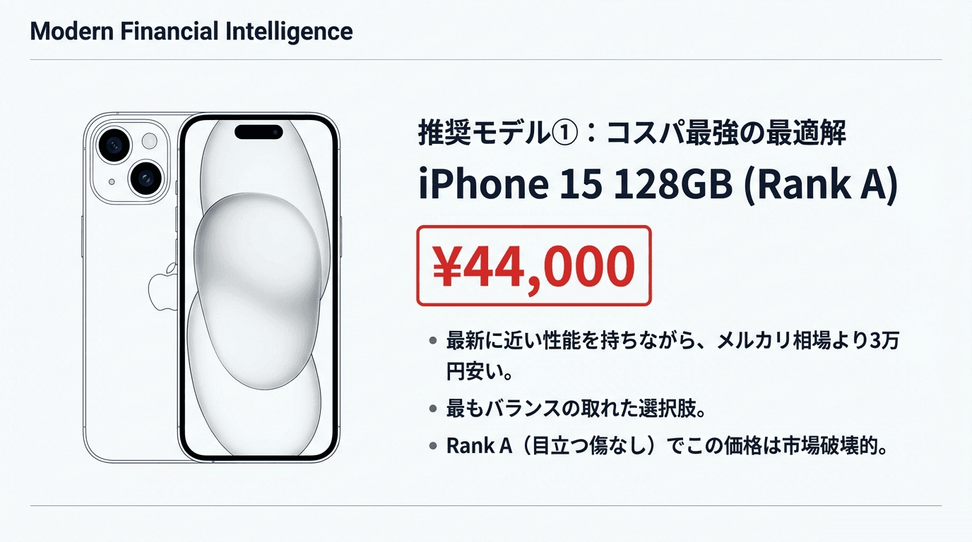 コスパ最強 iPhone 15 128GB 44,000円