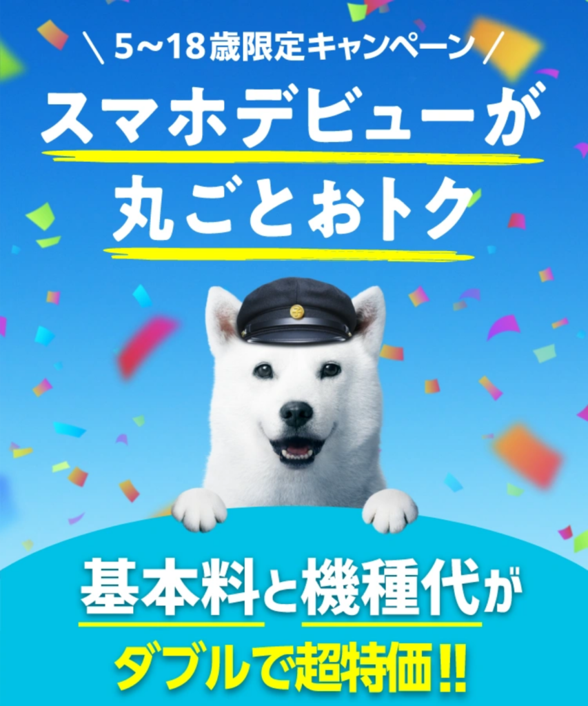 5~18歳限定キャンペーンの公式ページの画像