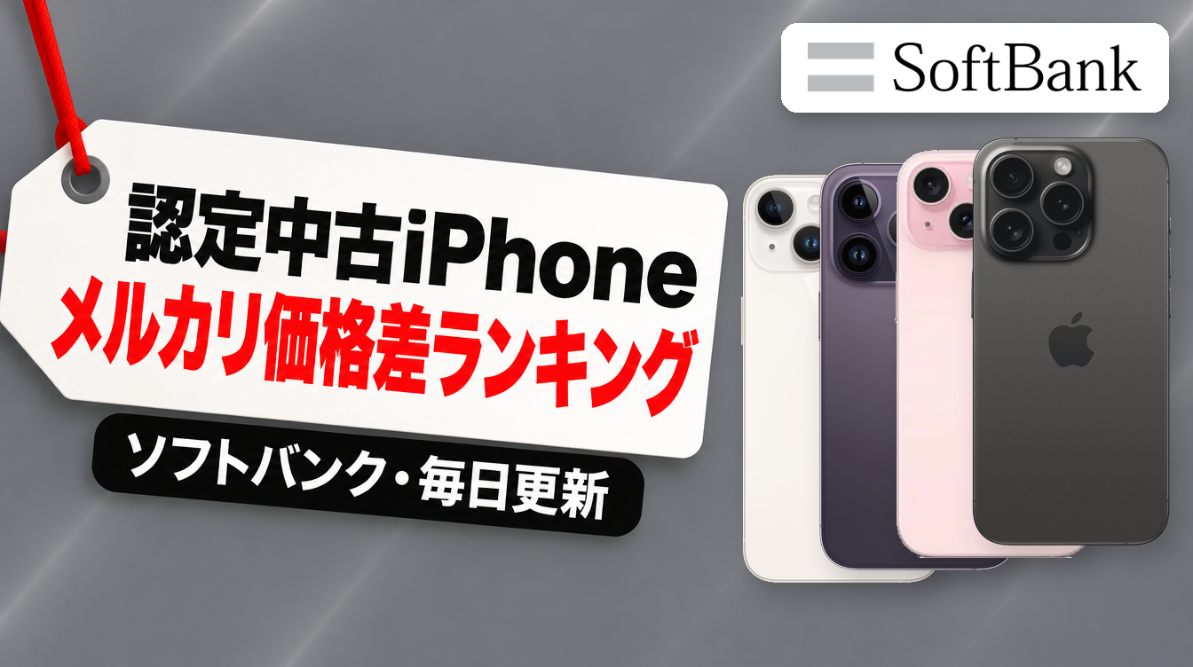 認定中古iPhone メルカリ価格差ランキング ソフトバンク